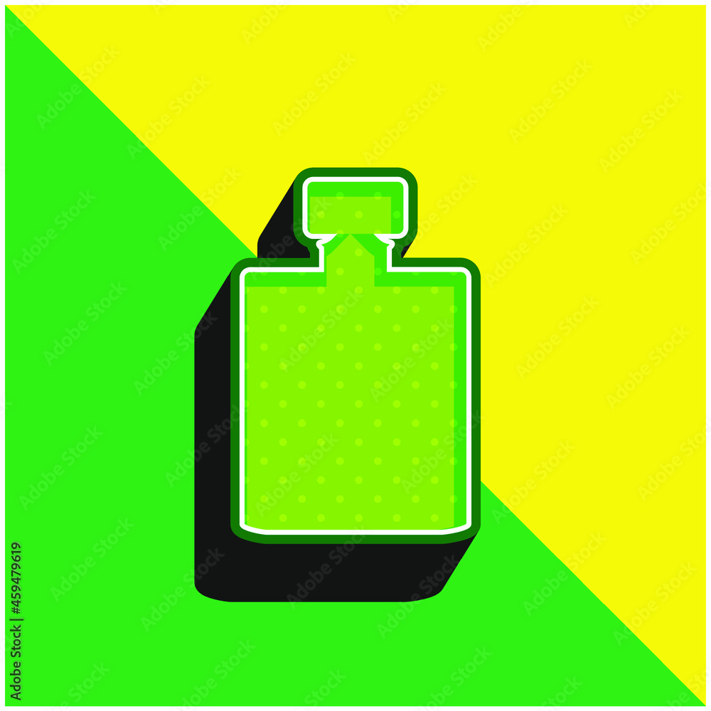 Bottle Black Shape Green and yellow modern 3d vector icon logo