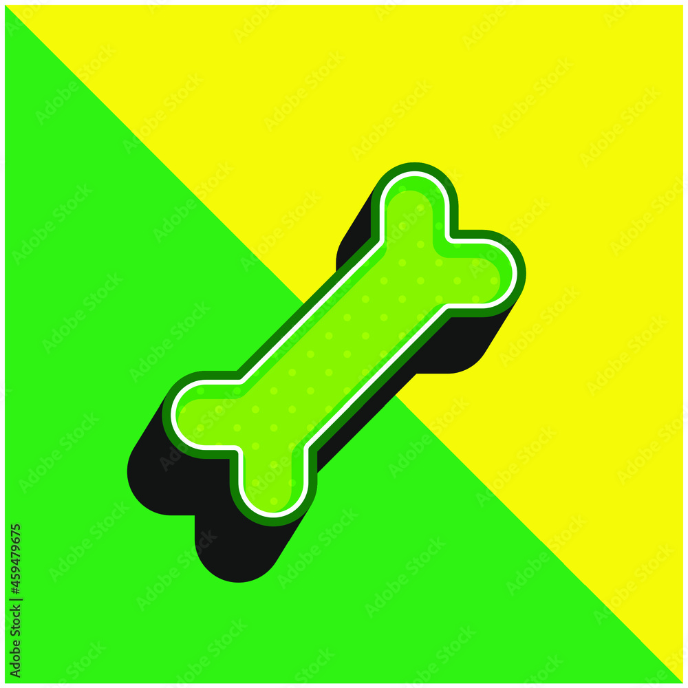 Bone Green and yellow modern 3d vector icon logo Bone Green and yellow modern 3d vector icon logo