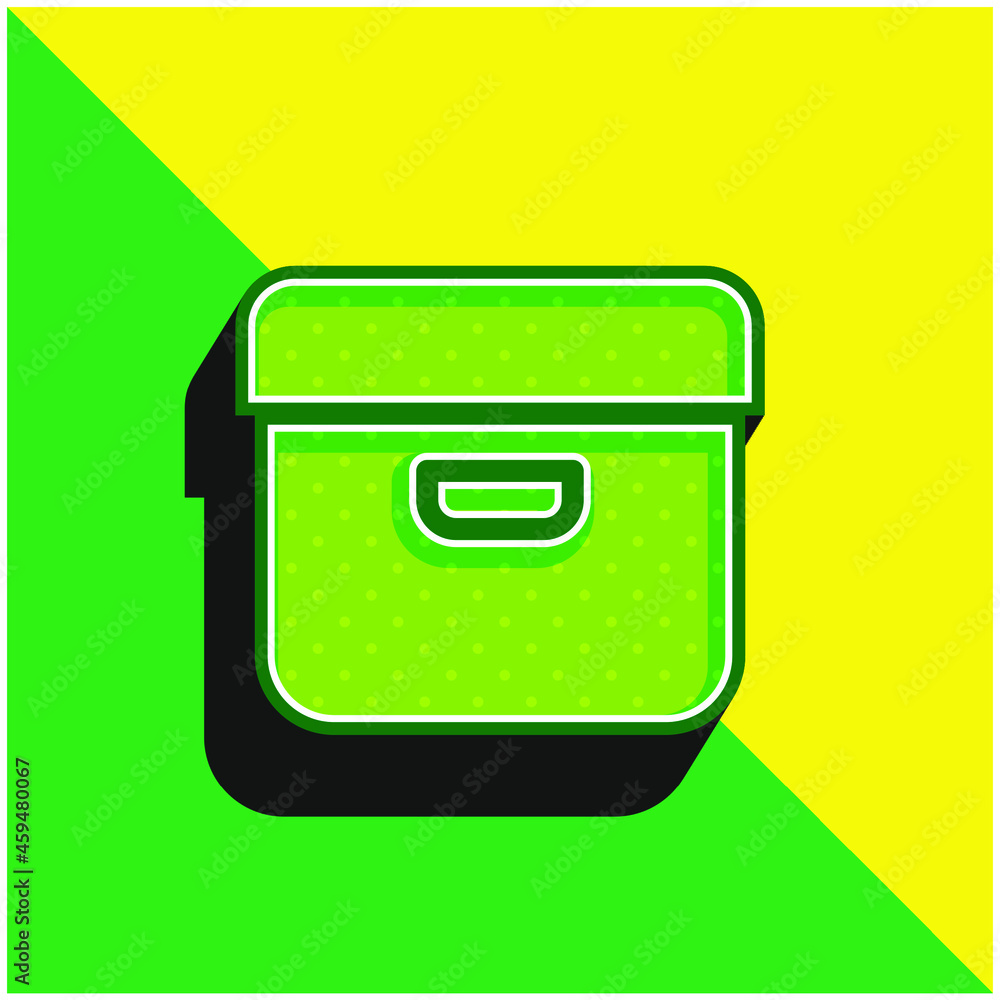 Box Green and yellow modern 3d vector icon logo Box Green and yellow modern 3d vector icon logo