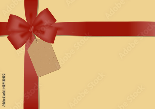 선물상자_빨간 리본과 크라프트 택
