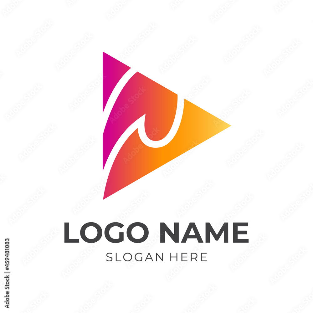 simple play logo design template concept vector with flat colorful style simple play logo design template concept vector with flat colorful style