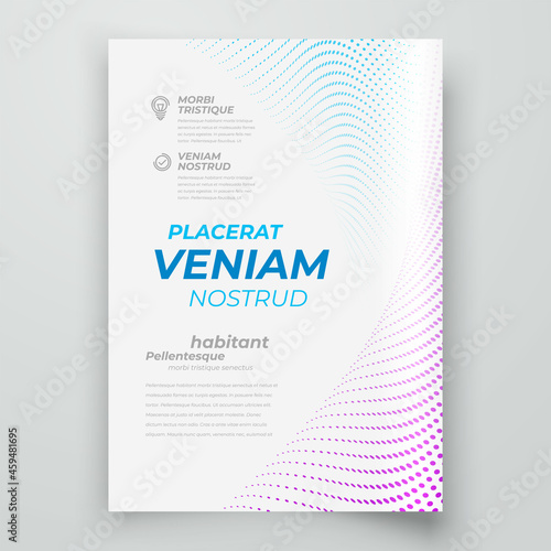 Flyer Cover design template particles theme white color vector