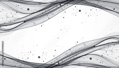 Wallpaper Mural Abstract flowing wave lines. Design element for technology, science, modern concept. Torontodigital.ca