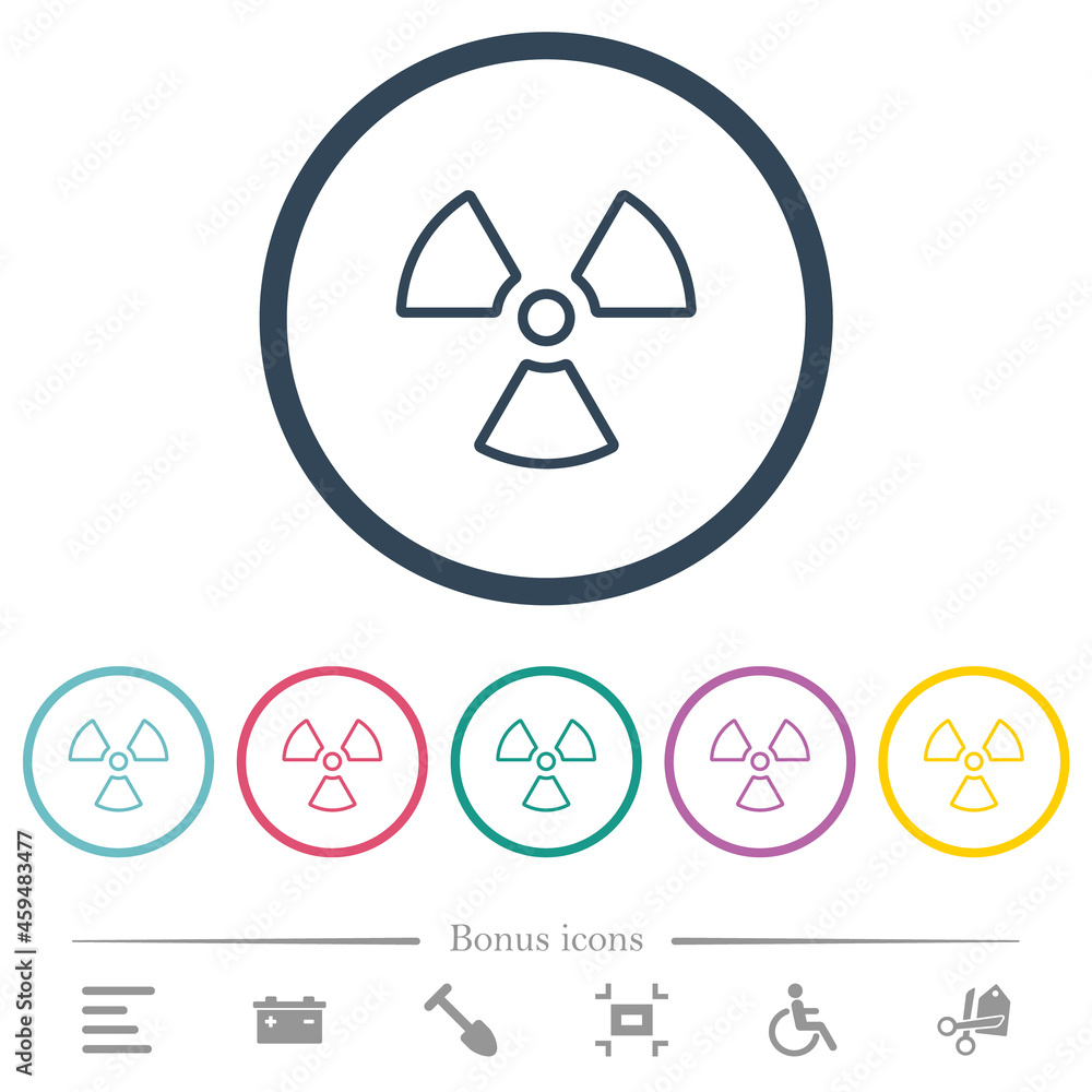 Radiation outline flat color icons in round outlines Radiation outline flat color icons in round outlines