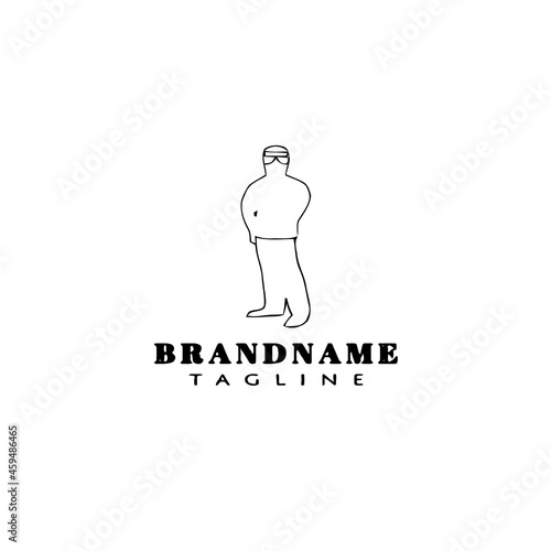bouncer logo cartoon icon design black isolated vector illustration
