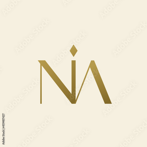 NIA Logo Design Premium Template. Elegant N and A Logo Initial Vector Mark. luxury Simple vector Logo for Jewellery, Apparel, Fashion, Boutique, Business and Company photo