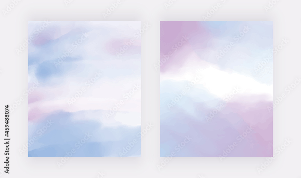 Blue and purple hand drawing watercolor backgrounds
