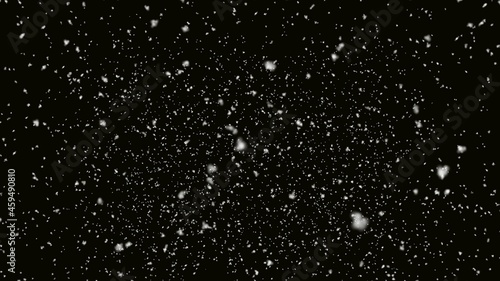 winter snowfall on a black background