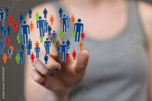 Fototapeta Naklejka Na Ścianę i Meble -   people network structure HR - Human resources management and recruitment