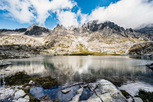 Hiking the Great Cold Valley/ velka studena dolina/ to Zbojnicka cottage and teryho cottage through priecne saddle. High Tatras National park , Slovakia. Slovakia landscape photo