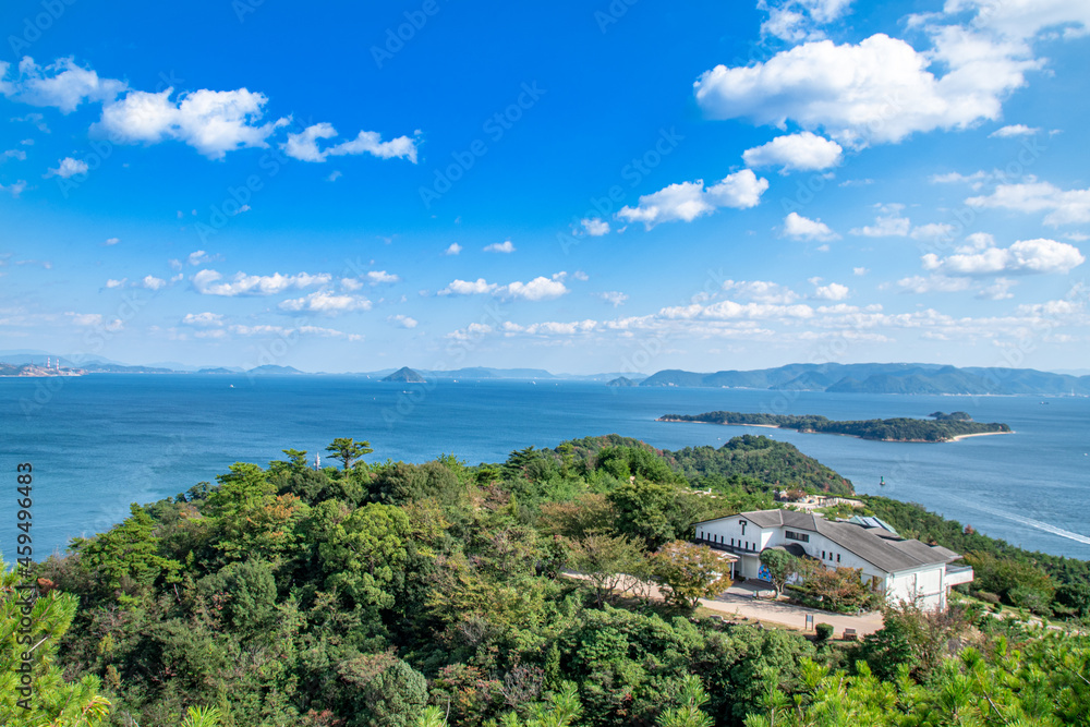 鷲羽山山頂より眺める瀬戸内海と鷲羽山ビジターセンター 岡山県倉敷市 The view from the summit of Mt. Washuzan in Kurashiki city, Okayama pref. Japan. We can see the beautiful view of Setonaikai, Inland Sea of Japan. 鷲羽山山頂より眺める瀬戸内海と鷲羽山ビジターセンター 岡山県倉敷市 The view from the summit of Mt. Washuzan in Kurashiki city, Okayama pref. Japan. We can see the beautiful view of Setonaikai, Inland Sea of Japan.