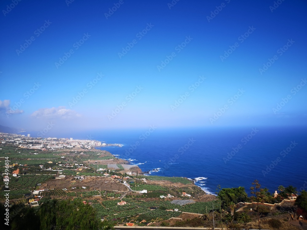 view of the coast of Tenerife Island in Canary Islands in Spain