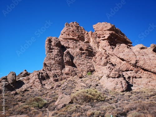 rocks in the volcano desert in Teide Tenerife island