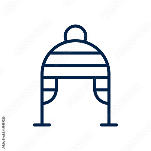 Winter hat (chullo) icon logo template isolated on white background.
