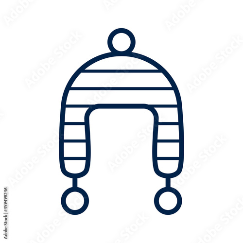 Winter hat (chullo) icon logo template isolated on white background.

