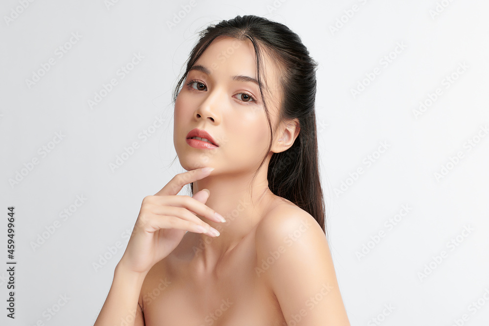 Beautiful young asian woman with clean fresh skin on white background, Face care, Facial treatment, Cosmetology, beauty and spa, Asian women portrait. Beautiful young asian woman with clean fresh skin on white background, Face care, Facial treatment, Cosmetology, beauty and spa, Asian women portrait.