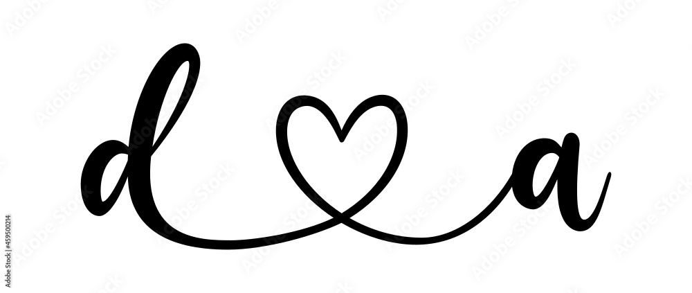 da, ad, letters with heart Monogram, monogram wedding logo. Love icon, couples Initials, lower case, connecting HEART, home decor, da, ad, letters with heart Monogram, monogram wedding logo. Love icon, couples Initials, lower case, connecting HEART, home decor,