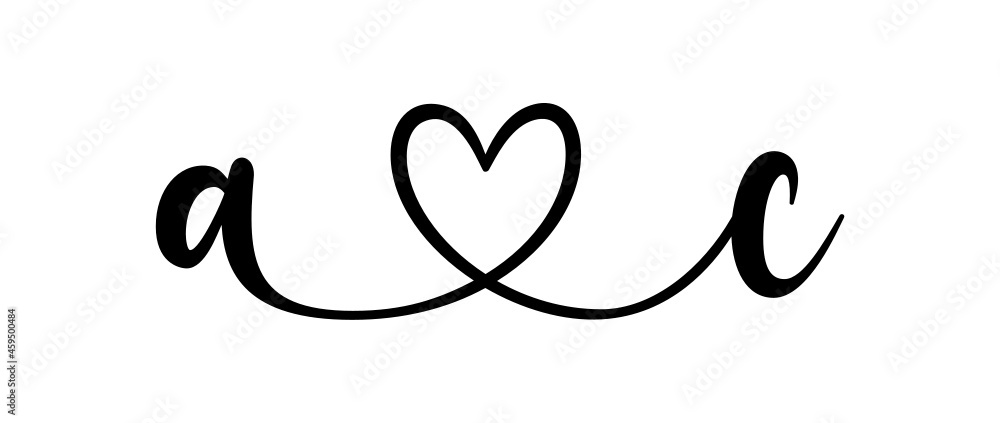ac, ca, letters with heart Monogram, monogram wedding logo. Love icon, couples Initials, lower case, connecting HEART, home decor, ac, ca, letters with heart Monogram, monogram wedding logo. Love icon, couples Initials, lower case, connecting HEART, home decor,