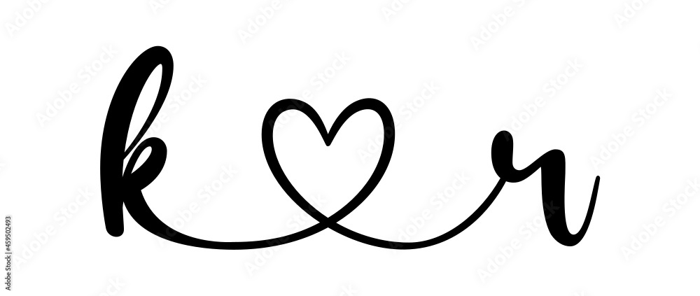 kr, rk, letters with heart Monogram, monogram wedding logo. Love icon, couples Initials, lower case, connecting HEART, home decor, kr, rk, letters with heart Monogram, monogram wedding logo. Love icon, couples Initials, lower case, connecting HEART, home decor,