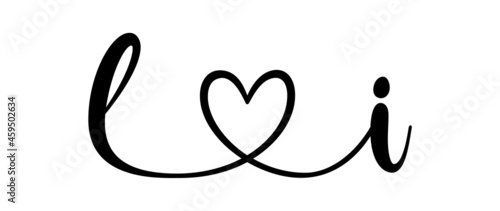 li, il, letters with heart Monogram, monogram wedding logo. Love icon, couples Initials, lower case, connecting HEART, home decor,