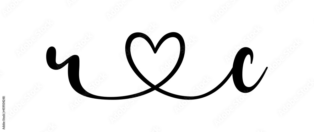 rc, cr, letters with heart Monogram, monogram wedding logo. Love icon, couples Initials, lower case, connecting HEART, home decor, rc, cr, letters with heart Monogram, monogram wedding logo. Love icon, couples Initials, lower case, connecting HEART, home decor,