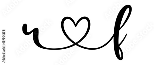 rf, fr, letters with heart Monogram, monogram wedding logo. Love icon, couples Initials, lower case, connecting HEART, home decor,