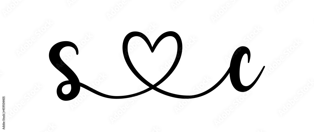 sc, cs, letters with heart Monogram, monogram wedding logo. Love icon, couples Initials, lower case, connecting HEART, home decor, sc, cs, letters with heart Monogram, monogram wedding logo. Love icon, couples Initials, lower case, connecting HEART, home decor,