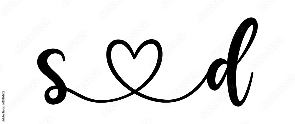 sd, ds, letters with heart Monogram, monogram wedding logo. Love icon, couples Initials, lower case, connecting HEART, home decor, sd, ds, letters with heart Monogram, monogram wedding logo. Love icon, couples Initials, lower case, connecting HEART, home decor,
