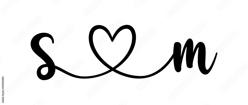 sm, ms, letters with heart Monogram, monogram wedding logo. Love icon, couples Initials, lower case, connecting HEART, home decor, sm, ms, letters with heart Monogram, monogram wedding logo. Love icon, couples Initials, lower case, connecting HEART, home decor,
