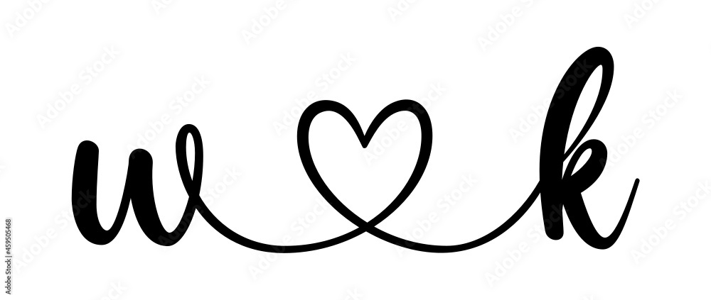 wk, kw, letters with heart Monogram, monogram wedding logo. Love icon, couples Initials, lower case, connecting HEART, home decor, wk, kw, letters with heart Monogram, monogram wedding logo. Love icon, couples Initials, lower case, connecting HEART, home decor,