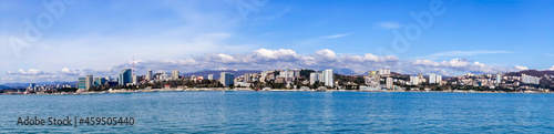 Panoramic view of the sea port of Sochi.