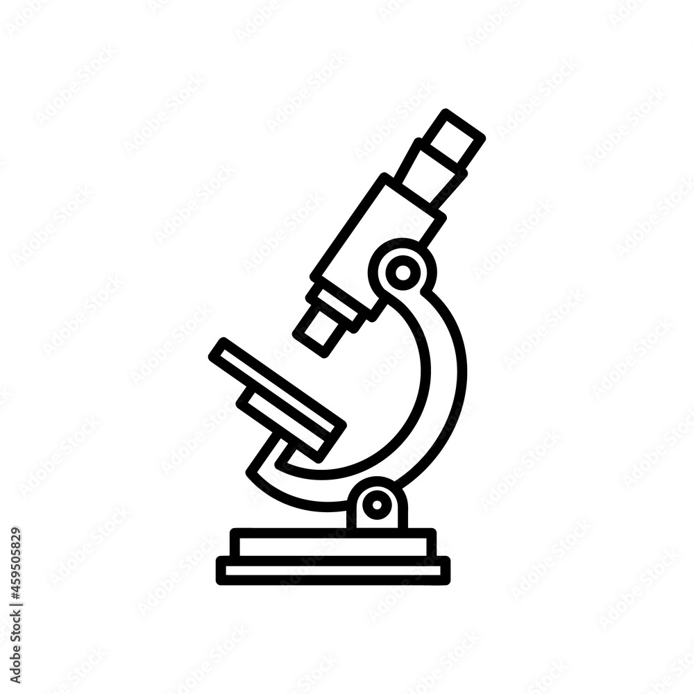 Microscope flat icon. Pictogram for web. Line stroke. Isolated on white background. Simple biology icons vector eps10 Microscope flat icon. Pictogram for web. Line stroke. Isolated on white background. Simple biology icons vector eps10