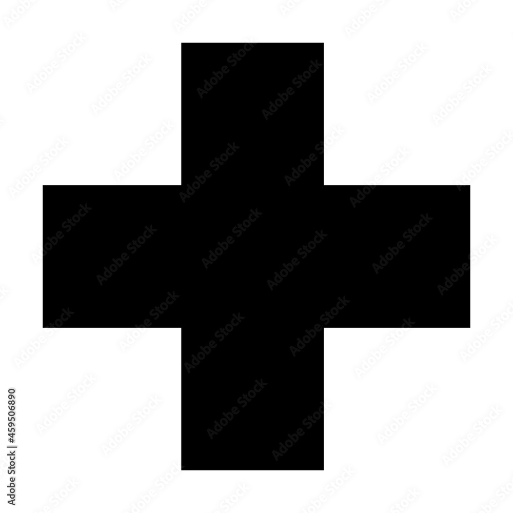 Cross shape symbol vector icon for creative graphic design ui element in a pictogram illustration Cross shape symbol vector icon for creative graphic design ui element in a pictogram illustration