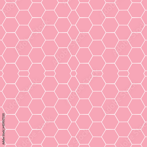 White hexagon on a light pink background. Perfect for greeting cards, wedding invitations, parties. Vector labels and badges