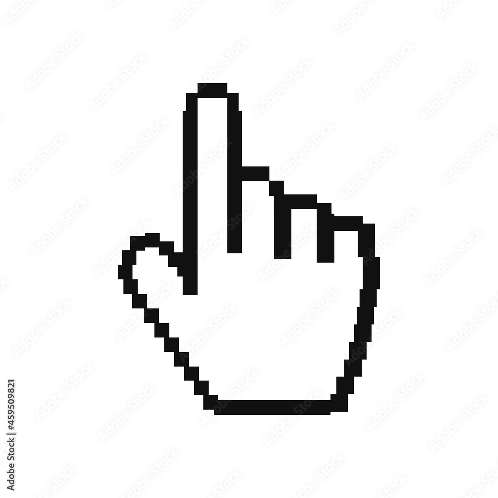 Pixel hand cursor Icon. Vector illustration. Pixel hand cursor Icon. Vector illustration.