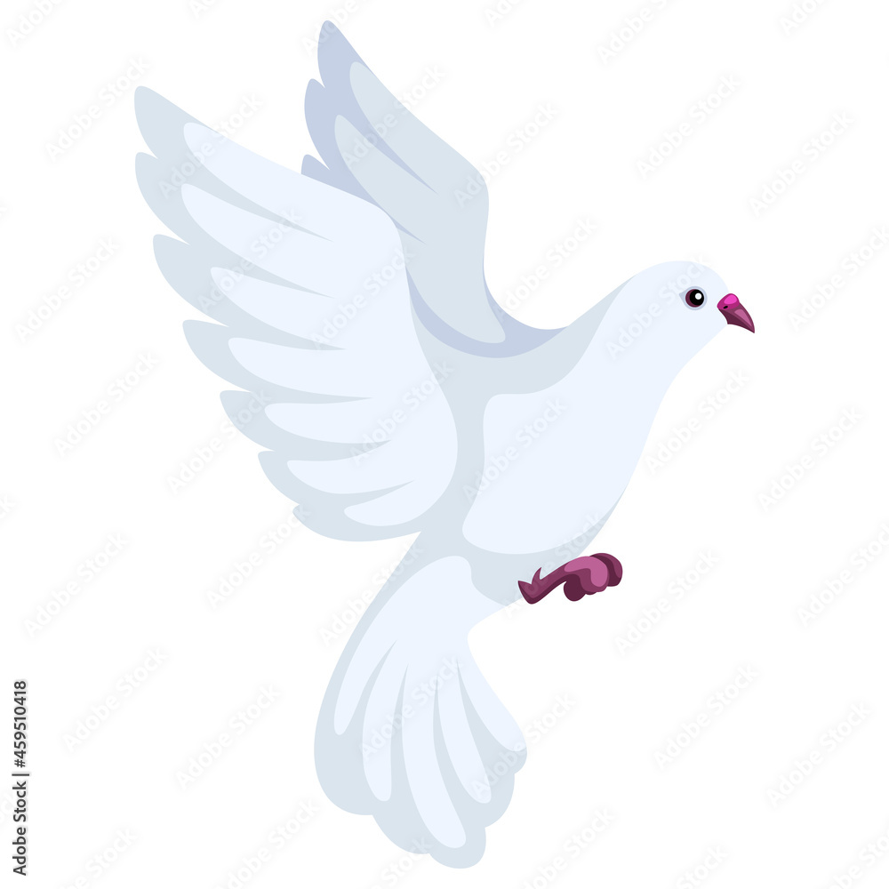 Stylized illustration of dove. Image for design or decoration.