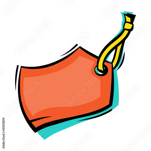 Stylized illustration of sticker tag. Image for design or decoration.