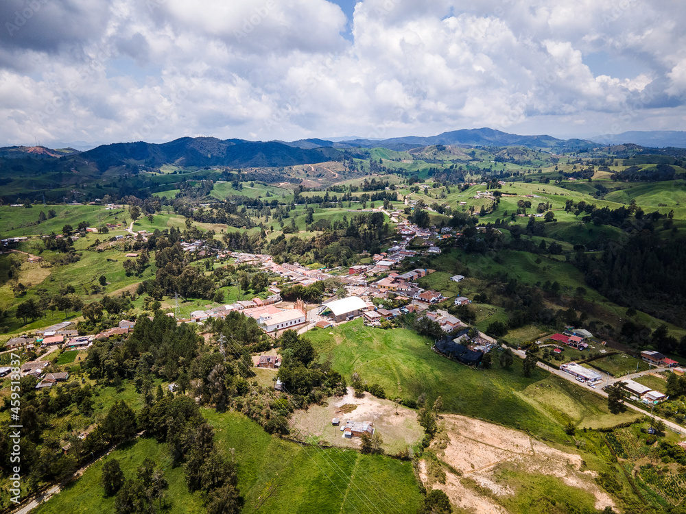 Santa Rosa de Osos in Antioquia Colombia, aerial view of the Antioquia municipality
