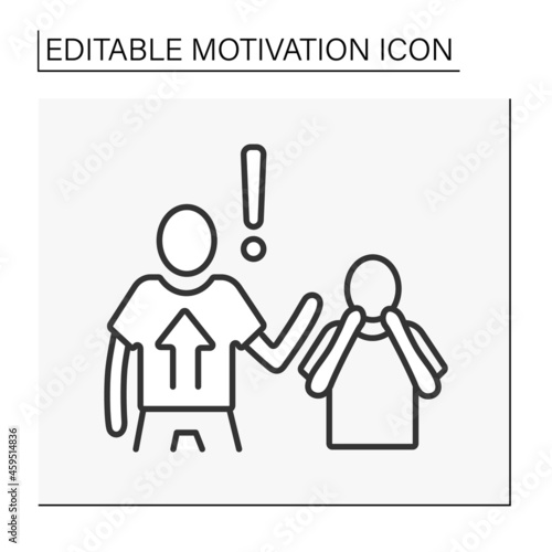 Power motivation line icon. Person motivated by controlling their own lives. Affect direction.Motivation concept. Isolated vector illustration. Editable stroke