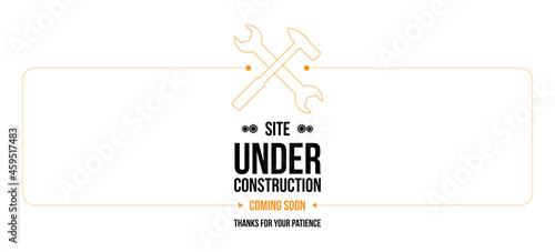 Site under construction, modern simple sign on white background. Vector illustration, EPS 10