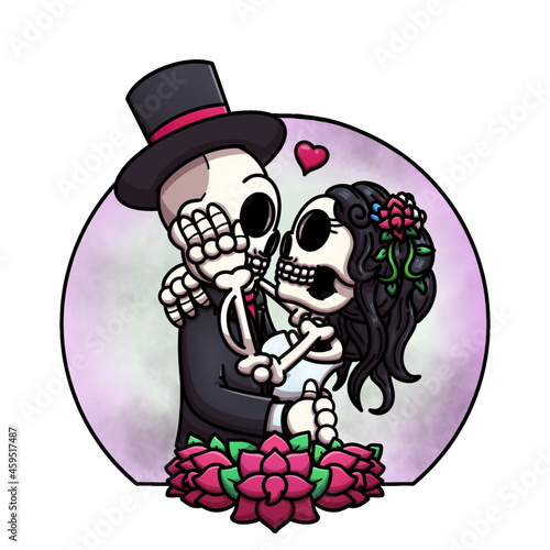 Skeletons Getting Married Cartoon 