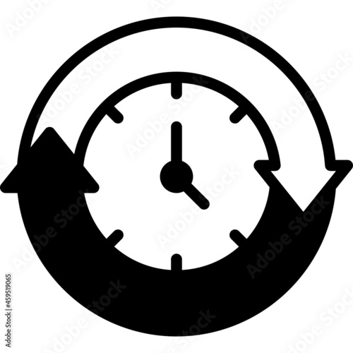 clock solid line icon