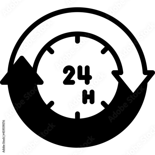 clock solid line icon