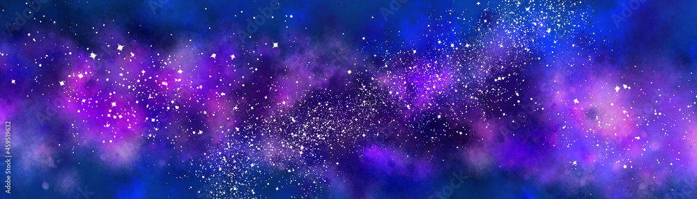Obraz premium Space background with realistic nebula and lots of shining stars. Infinite universe and starry night. Colorful cosmos with stardust and the Milky Way. Magical color galaxy.