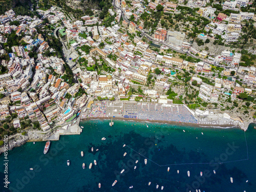Vista aerea della città di positano, costiera amalfitana photo