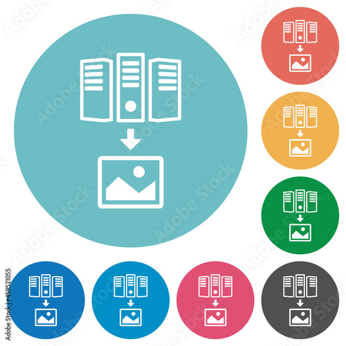 Download image from server outline flat round icons