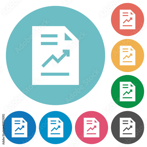 Report with graph solid flat round icons