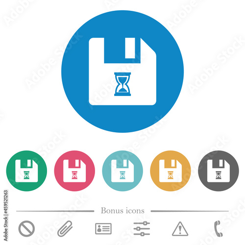 File waiting flat round icons