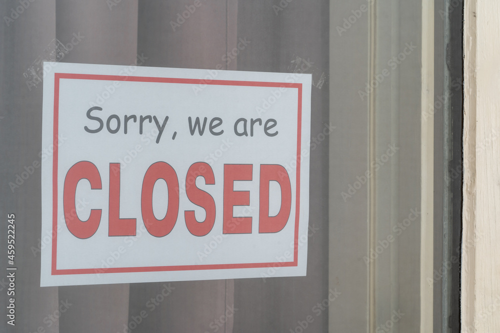 Naklejka premium Sorry, we are closedのサイン