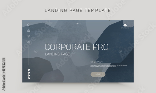 Vector template for brand identity collection, landing page graphic design